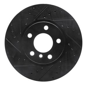 BMW X4 Brake Rotor (1) - Front Left - R1 Concepts - Drilled & Slotted - Black - `11-`18